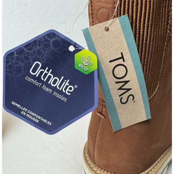 Toms Womens Size 5.5 Dark Brown Frankie Water Resistant Nubuck Boots Booties - Picture 5 of 7